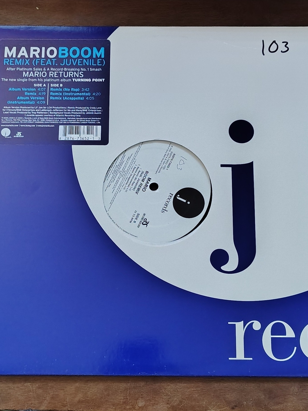 Mario Feat. Juvenile - Boom (Remix) - J Records - 82876-73652-1 - Vinyl - 2005